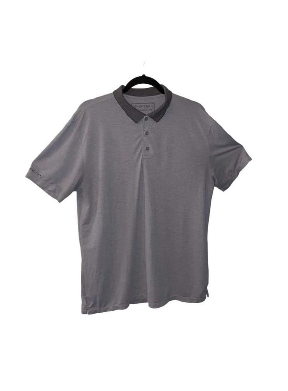 Anetik Premium Performance UPF 30+ Men's Gray Short Sleeve Polo Shirt Size L